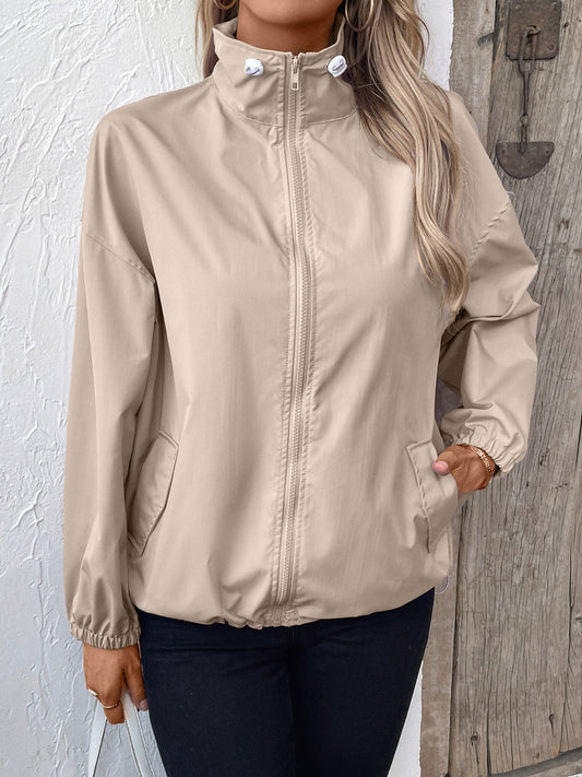 Ivy Lane Pocketed Zip Up Long Sleeve Jacket